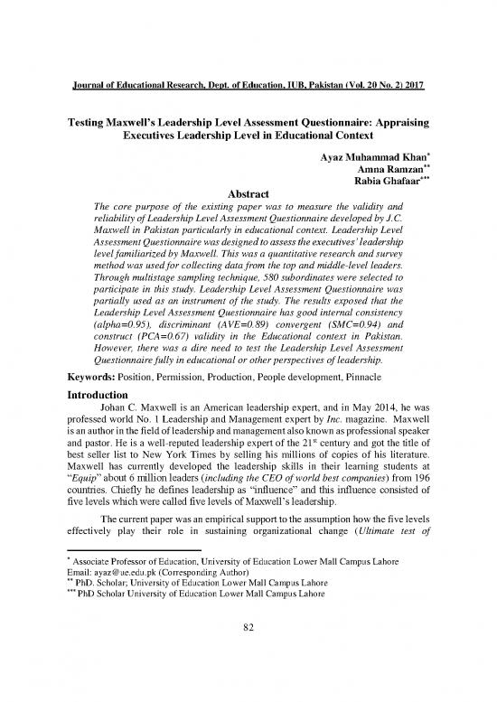 picture_Leadership Pdf 162652 | 7 Testing Maxwell&rsquo;s Leadership Level Assessment Questionnaire Appraising Executives Leadership Level In Educational Context