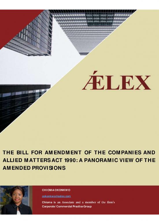 picture_Companies Act Pdf 161778 | A Review Of The Bill For Amendment Of The Companies And Allied Matters Act 1990 A Birds Eye View 170219 1