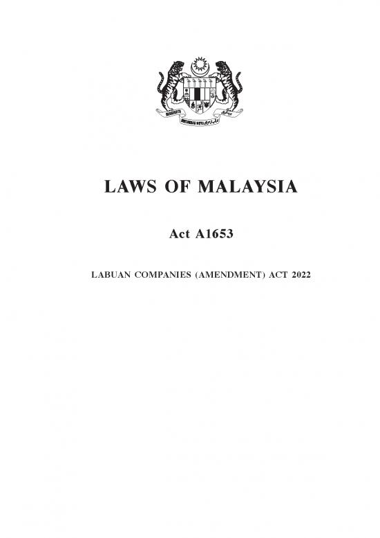 picture_Companies Act Pdf 162028 | Act A1653 Labuan Companies (amendment) Act 2022 29062022