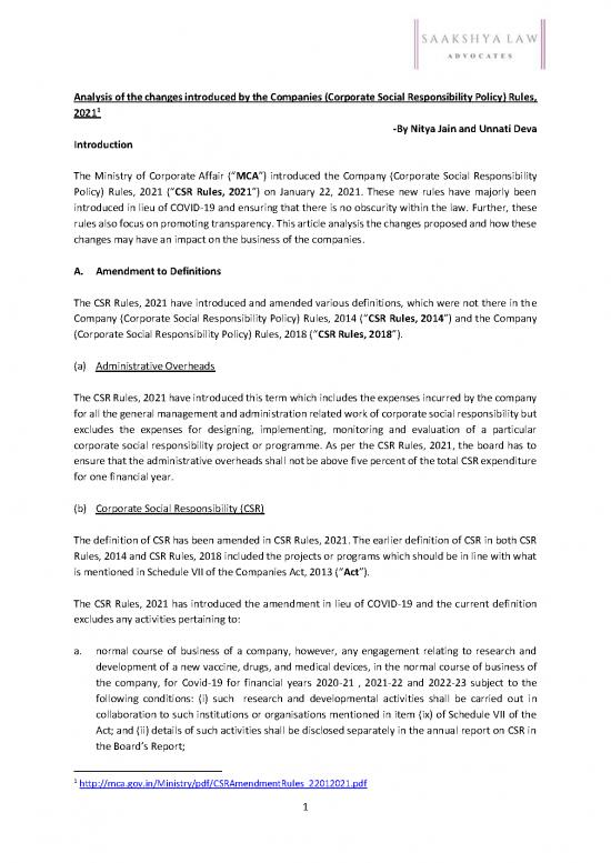 picture Corporate Pdf 161696 | Analysis Of Companies Csr Policy Amendment Rules 2021