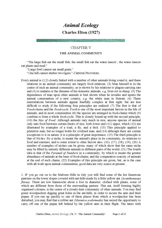 picture Ecology Pdf 161282 | Animal Community
