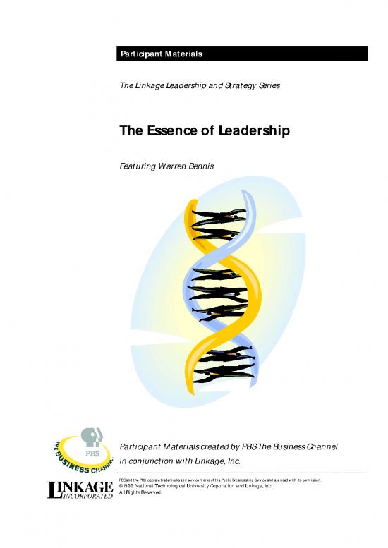 picture_Leadership Pdf 162805 | Bennis Warren The Essence Of Leadership Participant Mat
