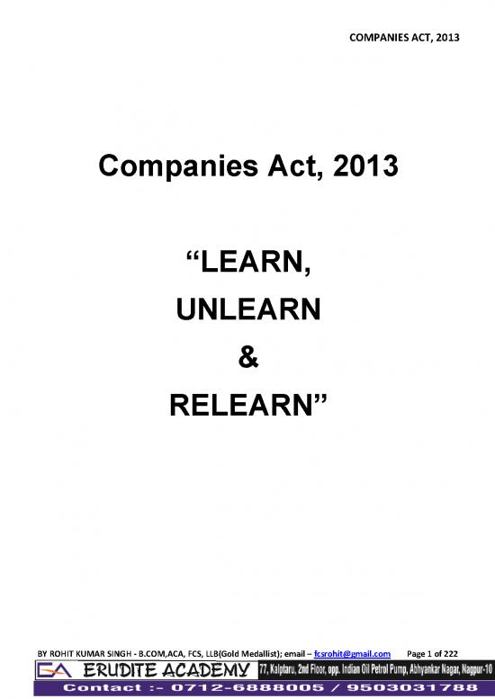picture Companies Act 2013 Pdf 161726 | Best Companies Act Notes 2013
