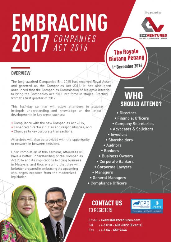 picture Companies Act 2016 Pdf 162053 | Brochure Embracing 2017 Ezz Ventures Sdn Bhd