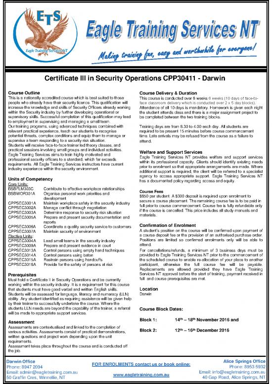 picture Lead Small Team Pdf 162995 | Certificate Iii So Course Flyer 300916 Darwin