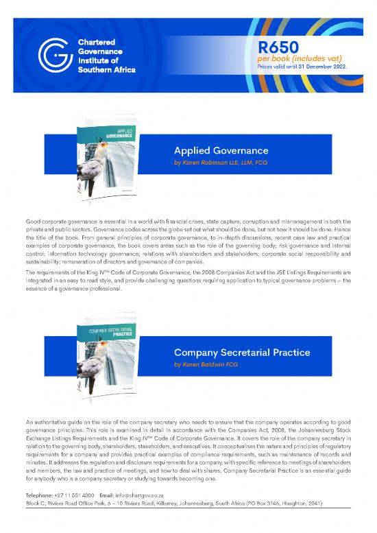 picture Corporate Governance Pdf 161865 | Cgisa Textbook Leaflet And Order Form 2022