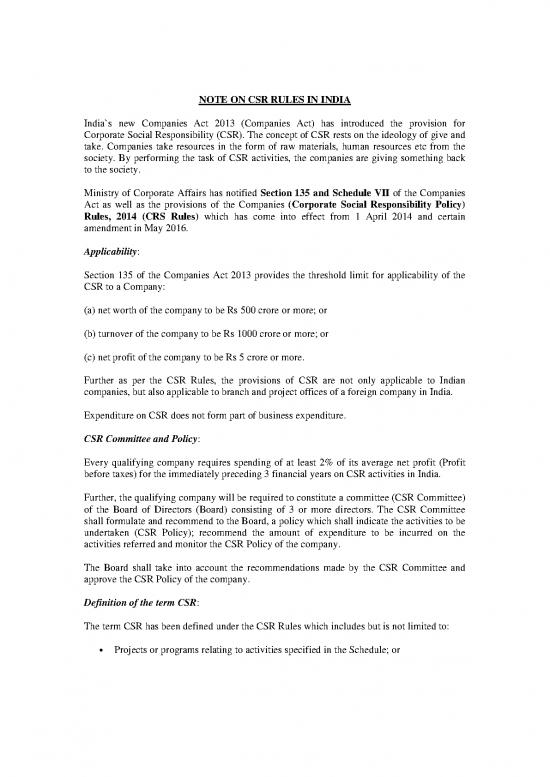 picture Companies Act 2013 Pdf 162199 | Csr Provisions In India