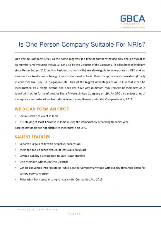 picture_Companies Act 2013 Pdf 161505 | Db7d5f0f Eec8 4c27 8db6 4a9096f8eddbis One Person Company Suitable For Nris