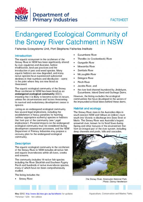 picture_River Ecosystem Pdf 161119 | Endangered Ecological Community Of The Snowy River Catchment In Nsw