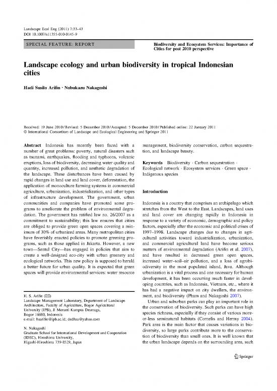picture Ecology Pdf 161205 | Landscape Ecology And Urban Biodiversity