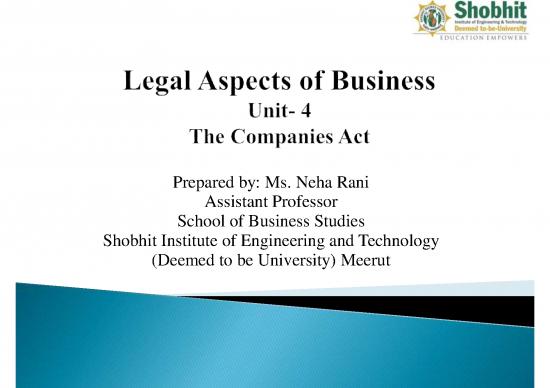 picture Companies Act Pdf 162159 | Legal Aspects Of Business Unit 4 Ms Neha Rani