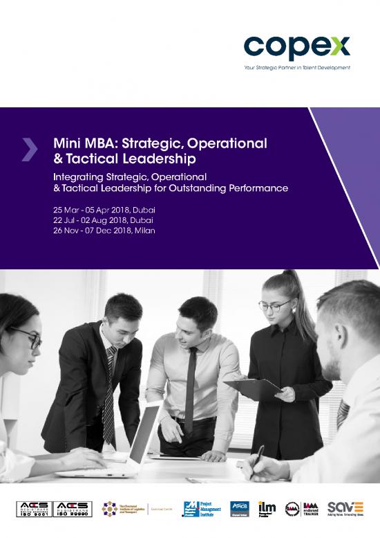 picture Leadership Pdf 162710 | Mini Mba Strategic Operational Tactical Leadership