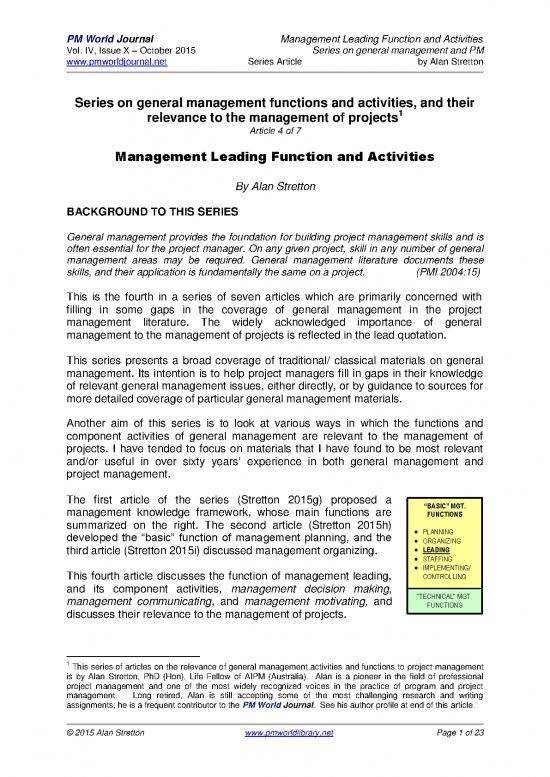 picture Leading In Management Pdf 163240 | Pmwj39 Oct2015 Stretton Management Leading General Management Series Article4