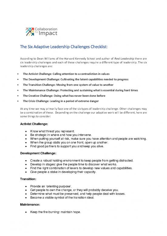 picture Leadership Pdf 163239 | Six Adaptive Challenges Checklist