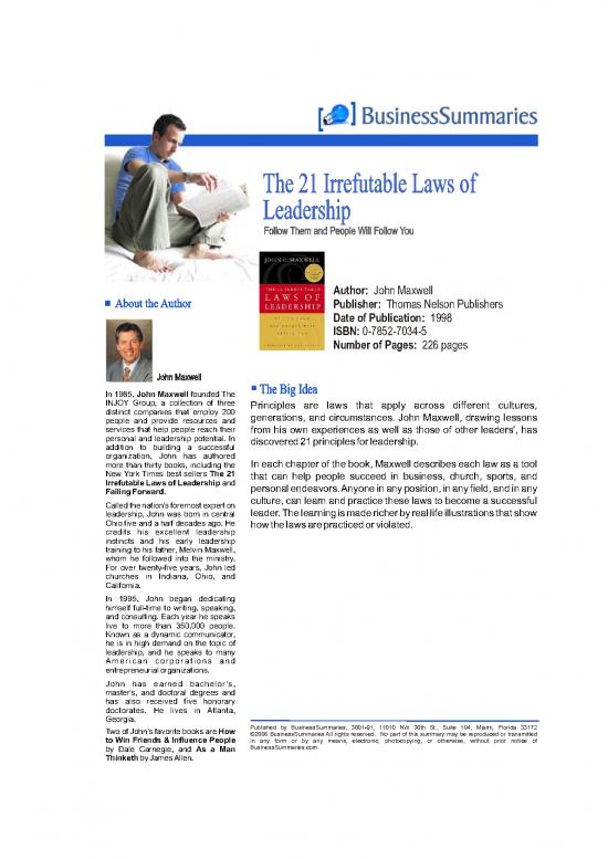 picture_Leadership Pdf 163268 | The 21 Irrefutable Laws Of Leadership
