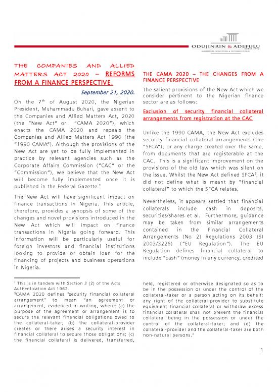 picture_Companies Act Pdf 161624 | The Companies And Allied Matters Act 2020 Reforms From A Finance Perspective