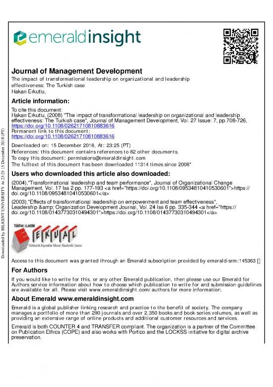 picture_Leadership Pdf 163285 | The Impact Of Transformational Leadership On Organizational And Leadership Effectiveness The Turkish Case
