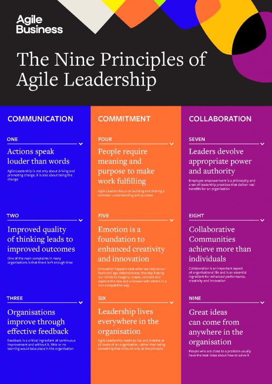 picture Leadership Pdf 163570 | The Nine Principles Of Agile Leadership Poster