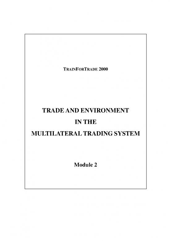 picture1_Agreement Sample 161347 | Trade And Environment In The Multilateral Trading System