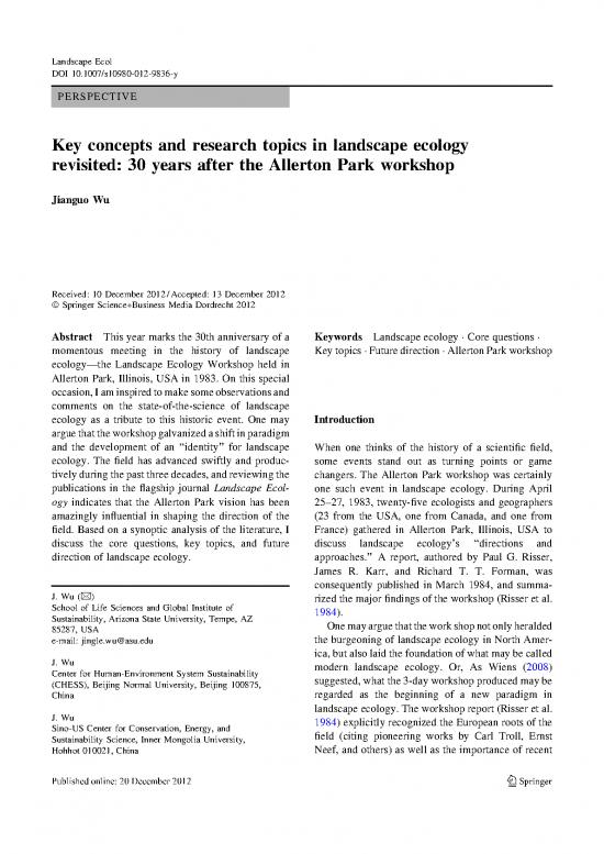 picture_Ecology Pdf 161118 | Wu Landscapeeecology Revisited  Le 2012