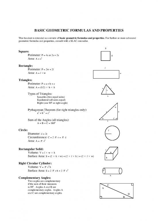 picture1_Basicgeometiricformulasandproperties