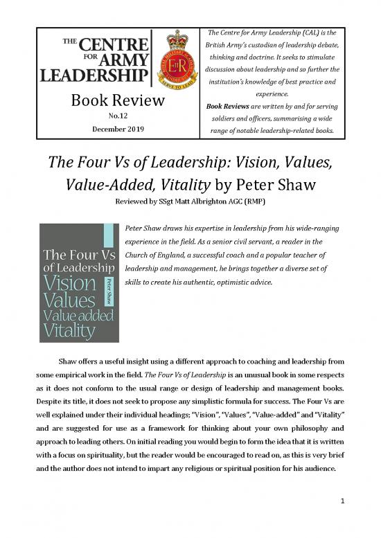 picture_Leadership Pdf 165382 | Book Review No12 Four Vs Of Leadership Shaw