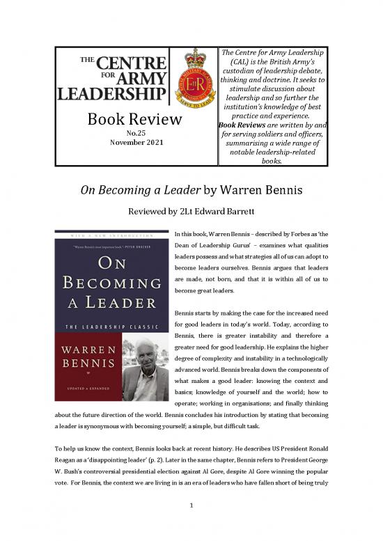 picture_Leadership Pdf 163601 | Book Review No25 On Becoming A Leader By Warren Bennis