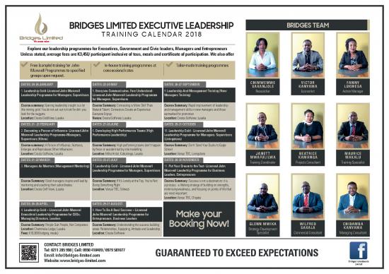 picture Leadership Pdf 163655 | Bridges Training Calendar 2018