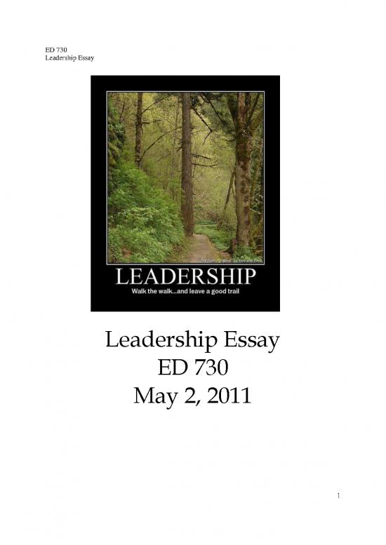 picture Leadership Pdf 164124 | Candidate Work Sample Leadership Essay