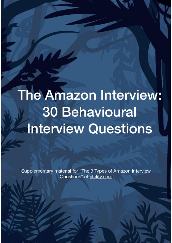 picture Leadership Pdf 165241 | Common Amazon Interview Questions   Behavioural Question Bank Jan 2021