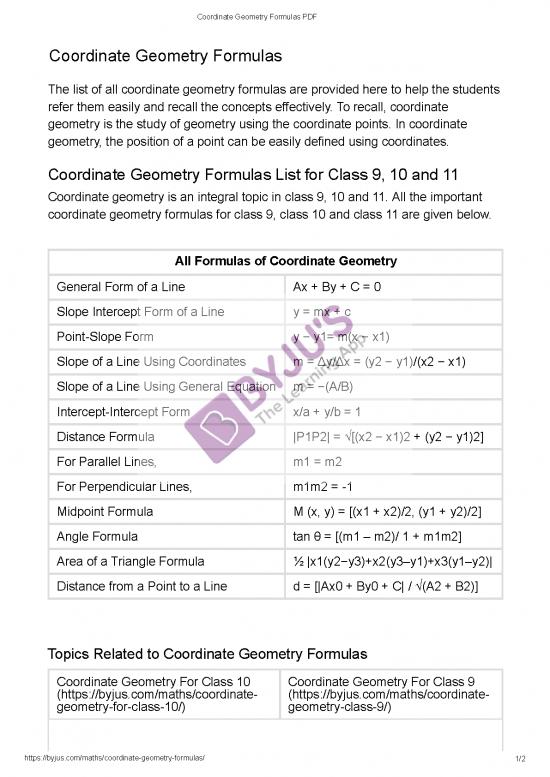 picture_Geometry Pdf 166079 | Coordinate Geometry Formulas Pdf