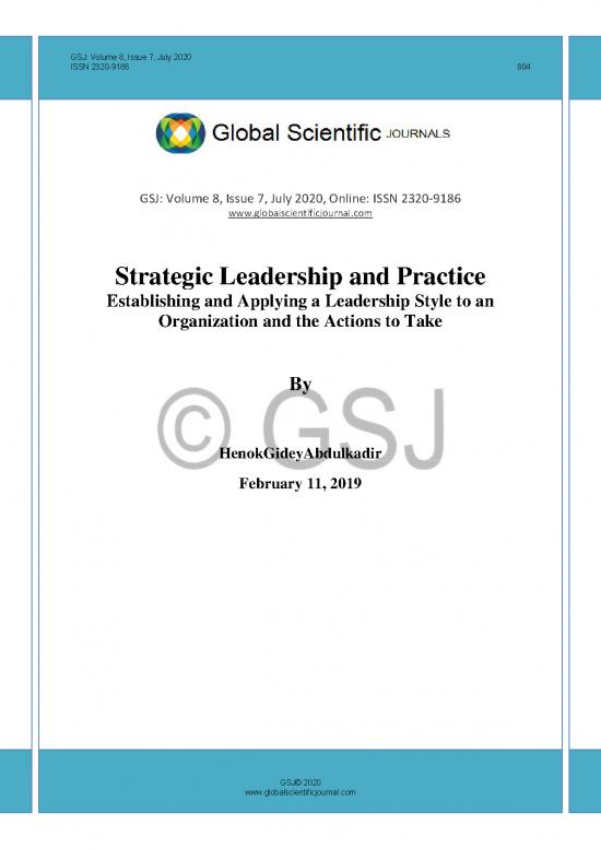 picture Leadership Pdf 163832 | Establishing And Applying A Leadership Style To An Organization And The Actions To Take