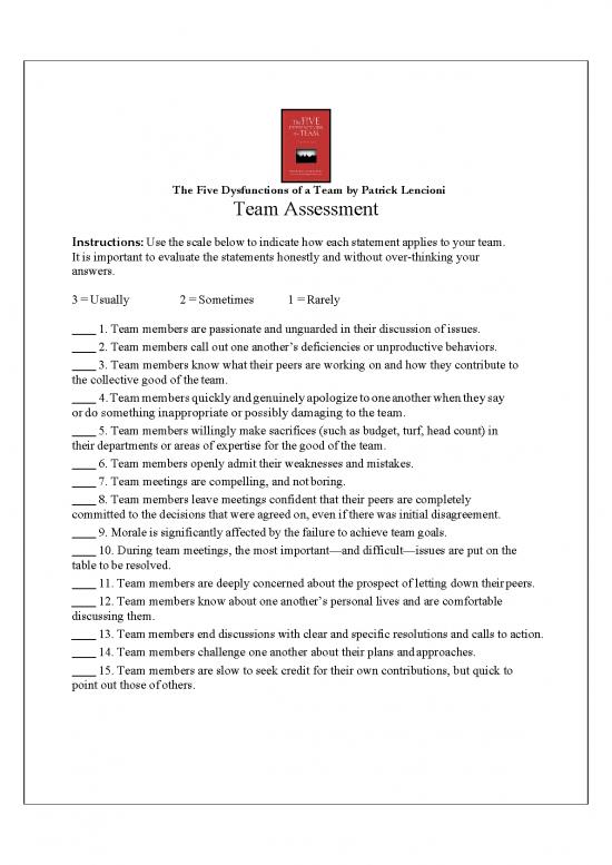 picture_Five Dysfunctions Of A Team Assessment