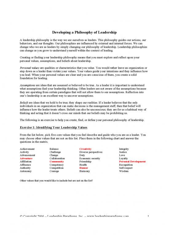 picture Leadership Pdf 164736 | Jones Alexanderm Developing A Philosophy Of Leadership