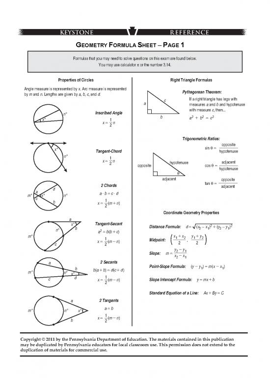 picture1_Geometry Pdf 166091 | Keystone Formula Sheet Geometry