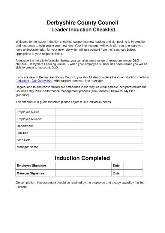 picture The Leader In You Pdf 165232 | Leader Induction Checklist