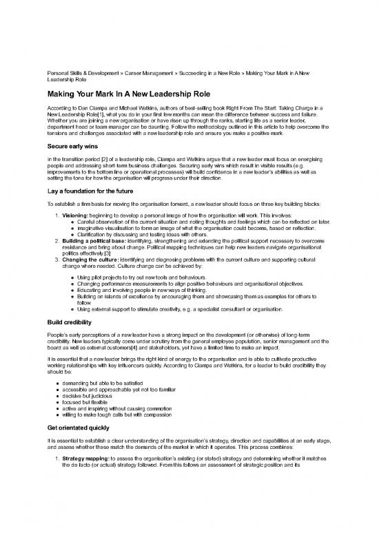 picture Leadership Pdf 164308 | Making Your Mark In A New Leadership Role