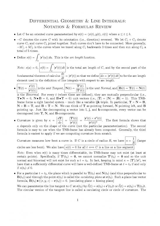 picture Geometry Pdf 166125 | Math2130 Diff Geom Formulas