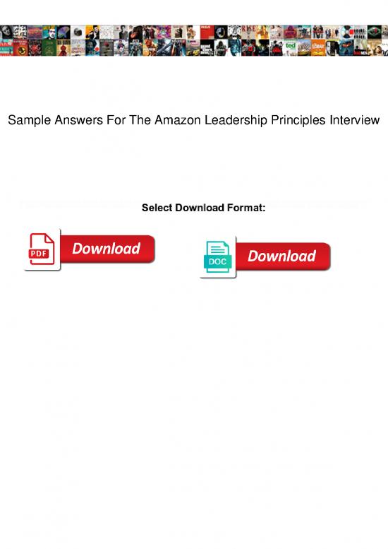 picture1_Leadership Pdf 163743 | Sample Answers For The Amazon Leadership Principles Interview