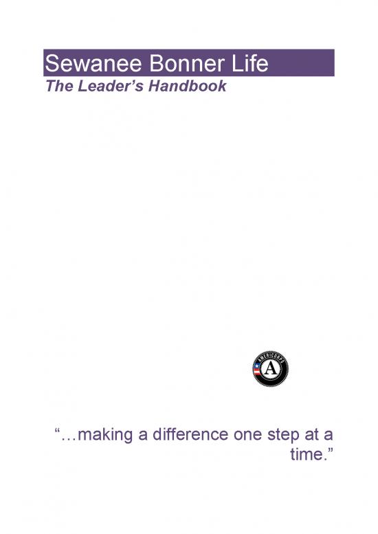 picture Leaders Handbook 165060 | Sewanee Leader Handbook 2019