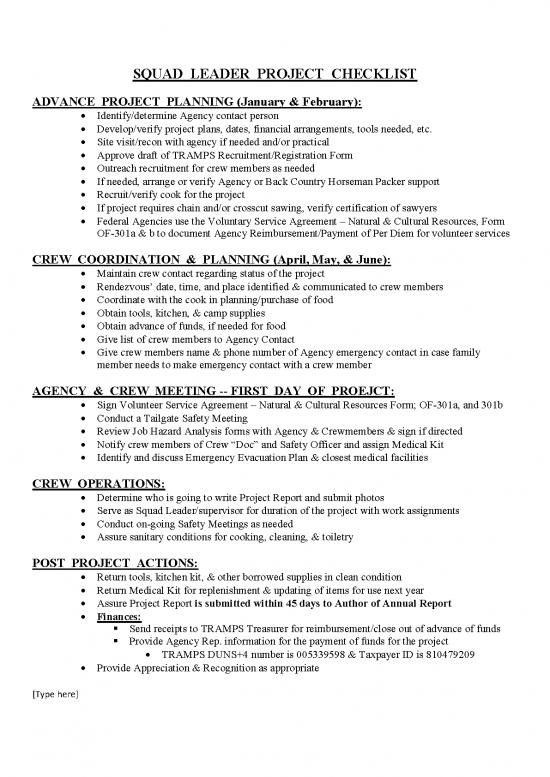 picture_Leader Checklist 165064 | Squad Leader Project Checklist A