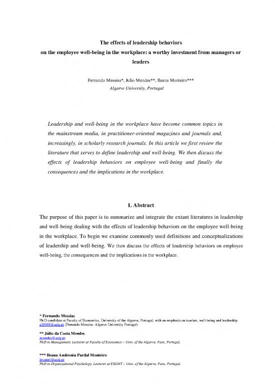 picture_Leadership Topics Pdf 164626 | The Effects Of Leadership Behaviors On The Employee Well Being In The Workplace   Fernando Messias 2009