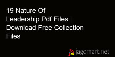picture 19 Nature Of Leadership Pdf Files | Download Free Collection Files