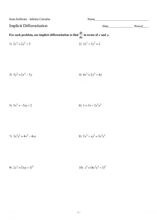 picture Calculus Pdf 168676 | 03   Implicit Differentiation