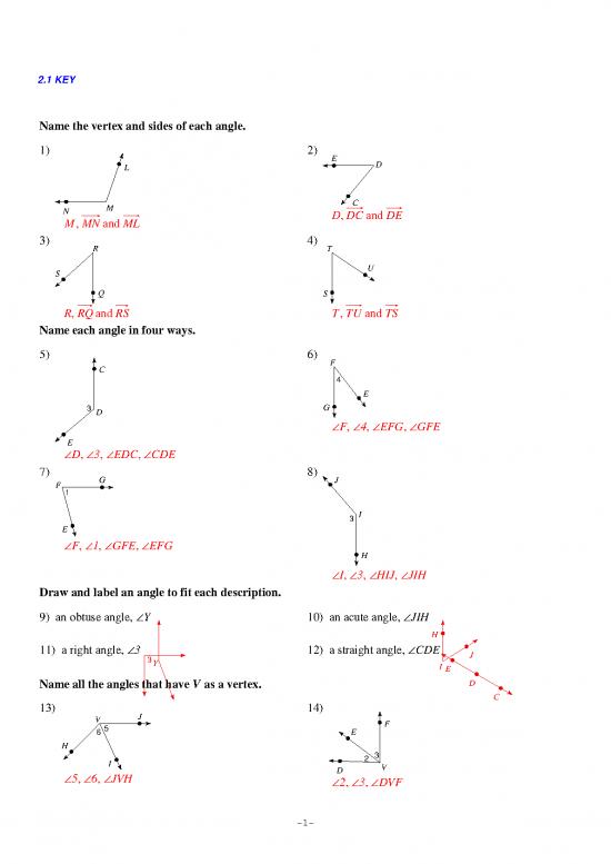 picture Geometry Pdf 167428 | 1 Pract Angle Review Key