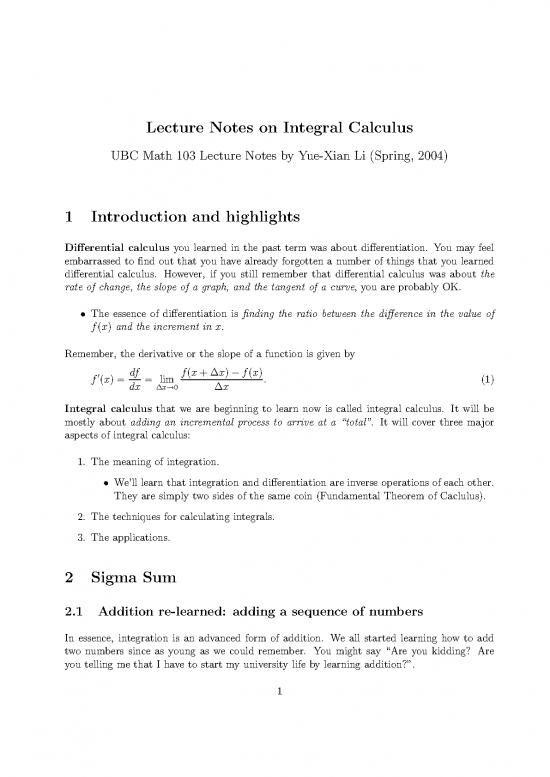 picture Calculus Pdf 168958 | 1st Year Integral Calculus