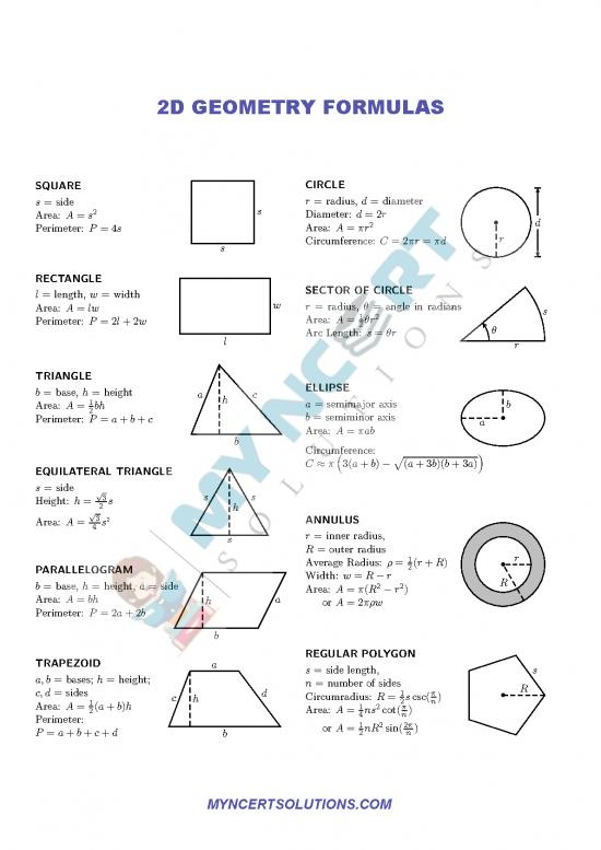 picture_Geometry Pdf 166941 | 2d Geometry Formulas