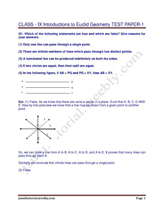 picture1_Geometry Pdf 166628 | 9th  Introductions To Euclid Geometry Test Paper 1