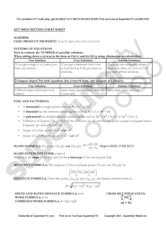 picture1_Solving Equations Pdf 166252 | Act Math Formula Cheat Sheet 2021