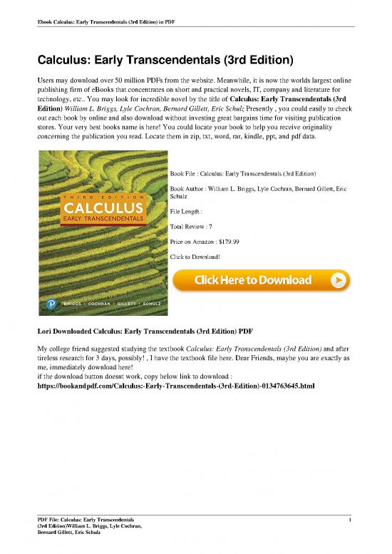 picture_Calculus Pdf 168715 | Calculus Early Transcendentals 3rd Edition By William L Briggs Lyle Cochran Bernard Gillett E